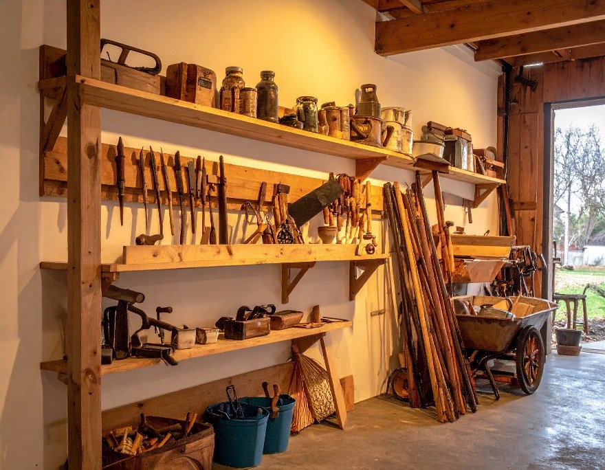 Tools stored inside the Community Supply House