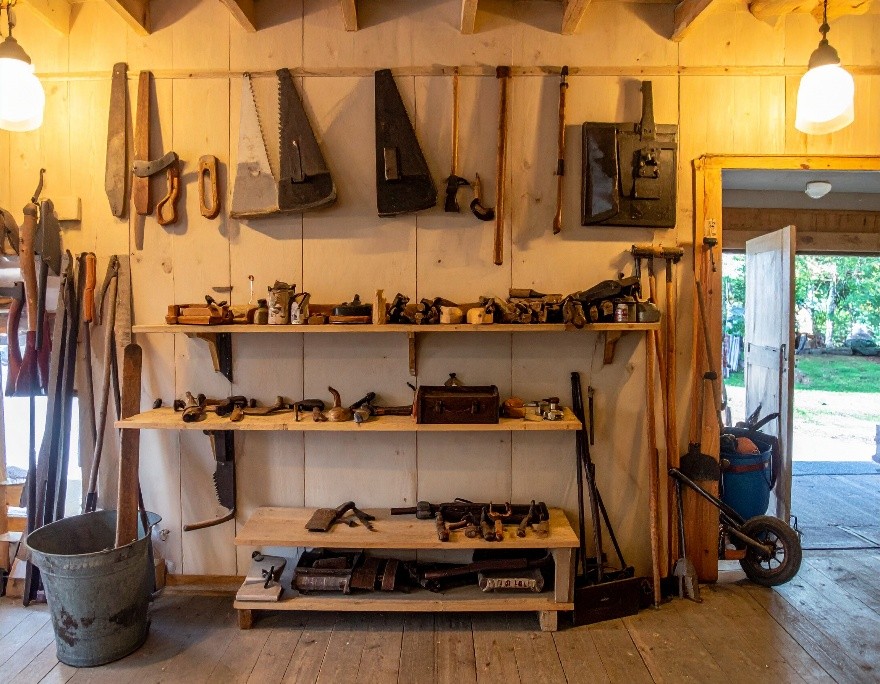 Shelves and equipment available for community use