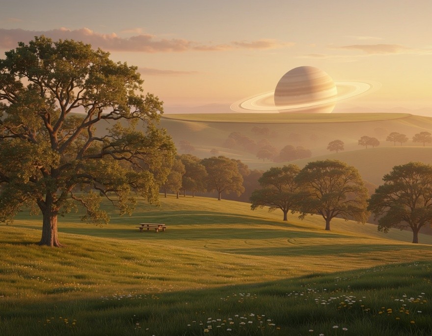 The quiet hill overlooking the settlement